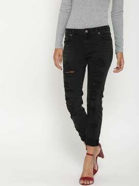 Forever 21 Plus Black Wash Distressed Denim Ripped Skinny Jeans Women's Size 20